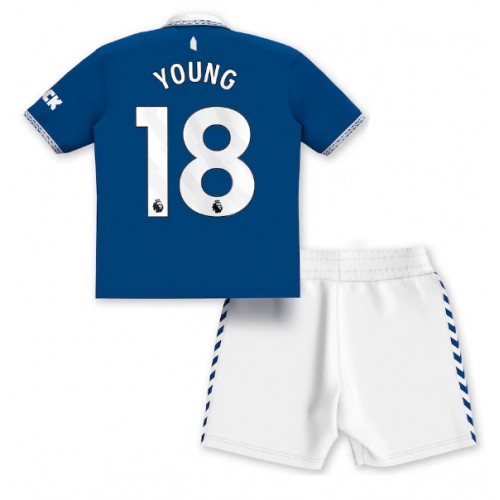 Everton Ashley Young #18 Domaci Dres za djecu 2023-24 Kratak Rukav (+ Kratke hlače)